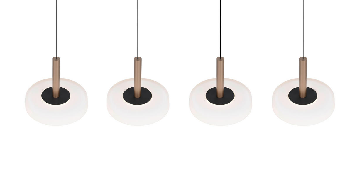 LED-HÄNGLAMPA 115/22/200 cm  - vit/brun, Design, metall/glas (115/22/200cm) - Trio Leuchten