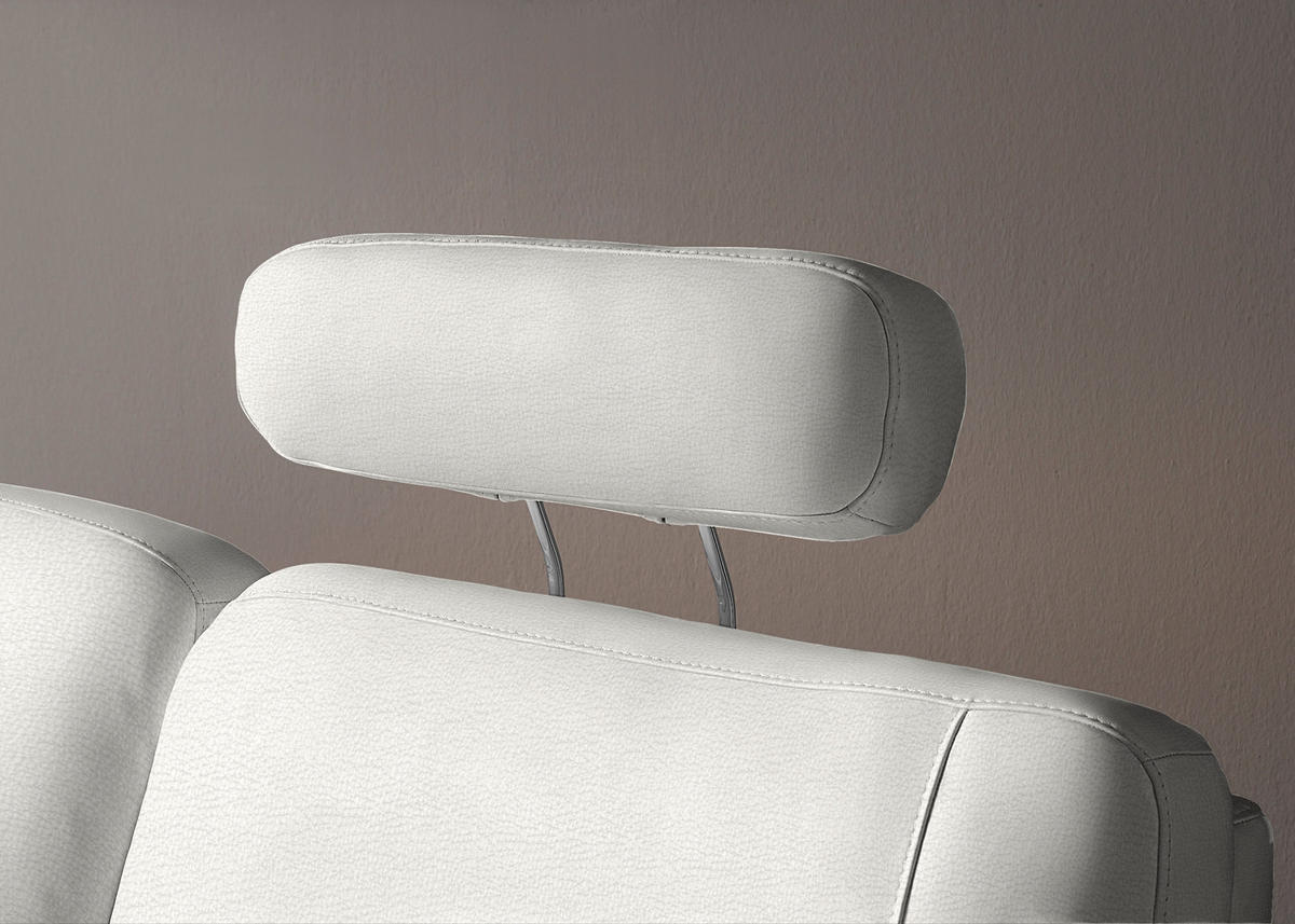 WOHNLANDSCHAFT Echtleder Weiss  - Weiss/Alufarben, Konventionell, Leder/Metall (239/329/165cm) - Beldomo Premium