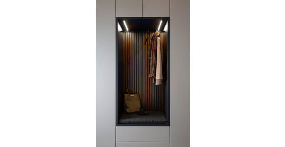GARDEROBE 5-teilig in 196/233/59 cm - Anthrazit/Nussbaumfarben, Design, Holz/Holzwerkstoff (196/233/59cm) - Moderano