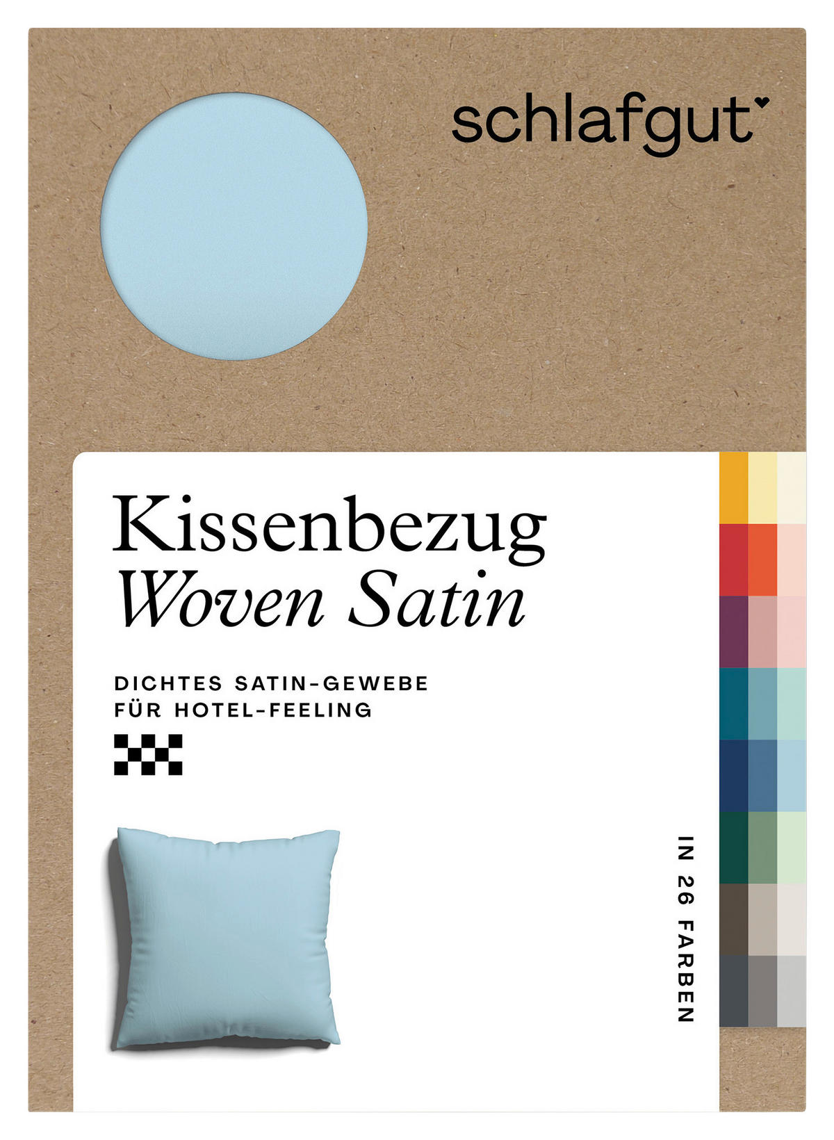 KISSENHÜLLE WOVEN SATIN 40/40 cm  - Hellblau, Basics, Textil (40/40cm) - Schlafgut