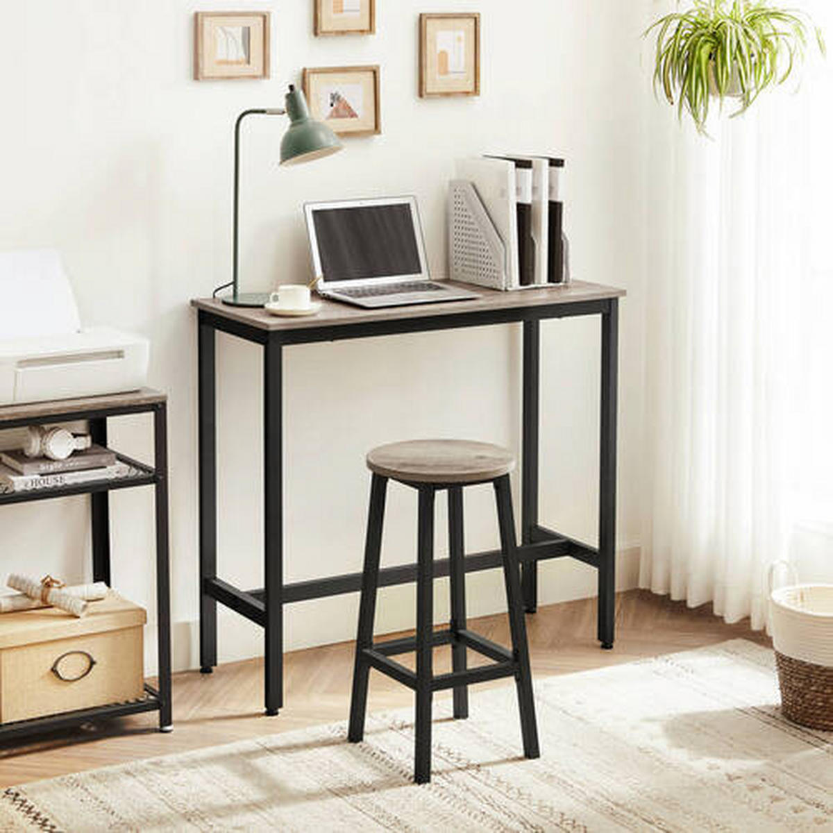 BARTISCH teilmassiv Braun, Schwarz  - Schwarz/Braun, Trend, Holzwerkstoff/Metall (100/40/90cm) - Boxxx