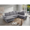 WOHNLANDSCHAFT in Mikrofaser Dunkelgrau  - Chromfarben/Dunkelgrau, Modern, Kunststoff/Textil (169/330/212cm) - Livetastic