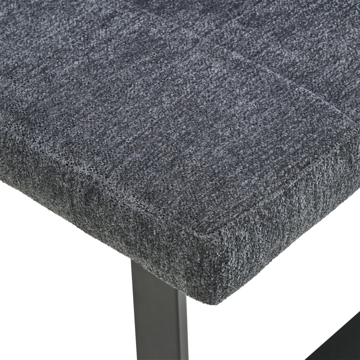 ECKBANK 152/191 cm Leinenoptik Dunkelgrau   - Dunkelgrau/Schwarz, LIFESTYLE, Textil/Metall (152/191cm) - MID.YOU