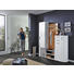 GARDEROBE Eichefarben, Weiß - Eichefarben/Weiß, Design, Glas/Holz (184,4/205,7/36cm) - Ambiente by Hülsta