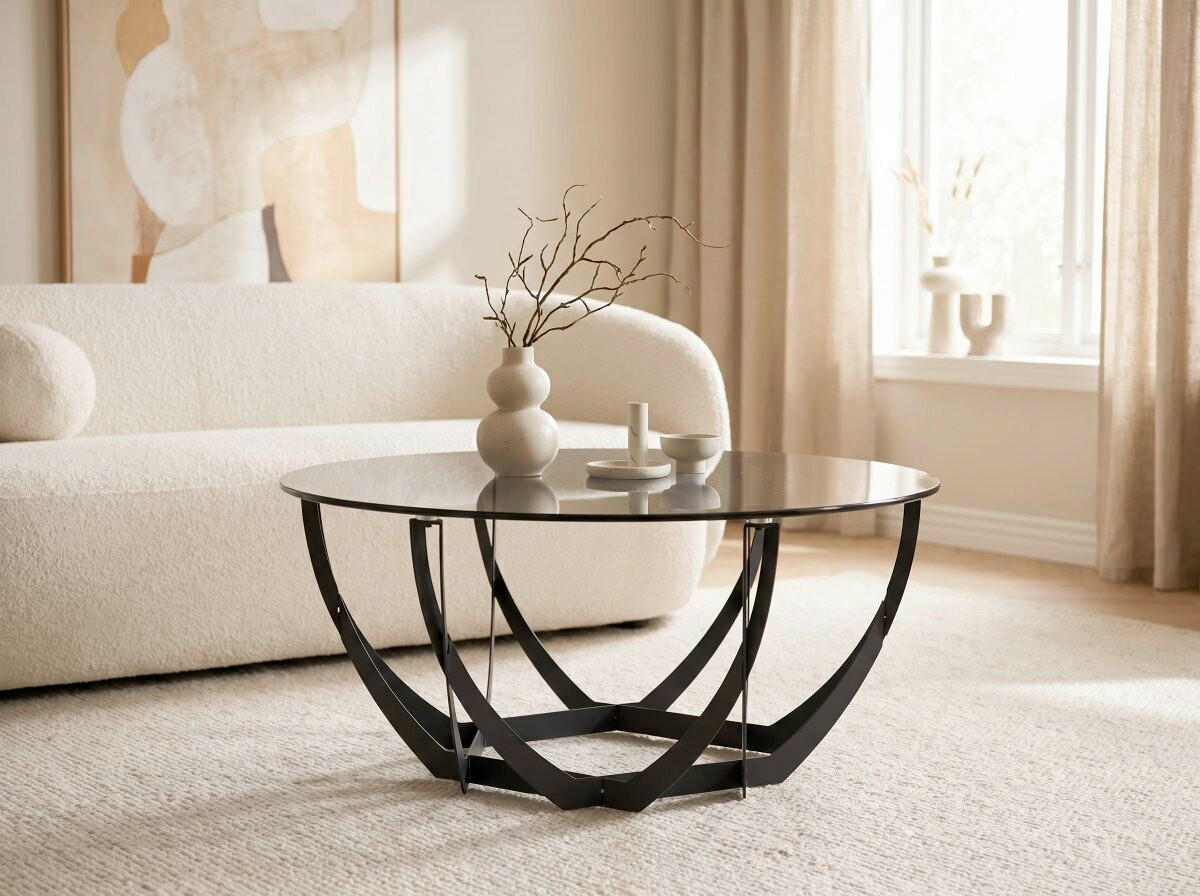 COUCHTISCH in Metall, Glas 80/80/40 cm  - Schwarz/Grau, Basics, Glas/Metall (80/80/40cm) - Xora