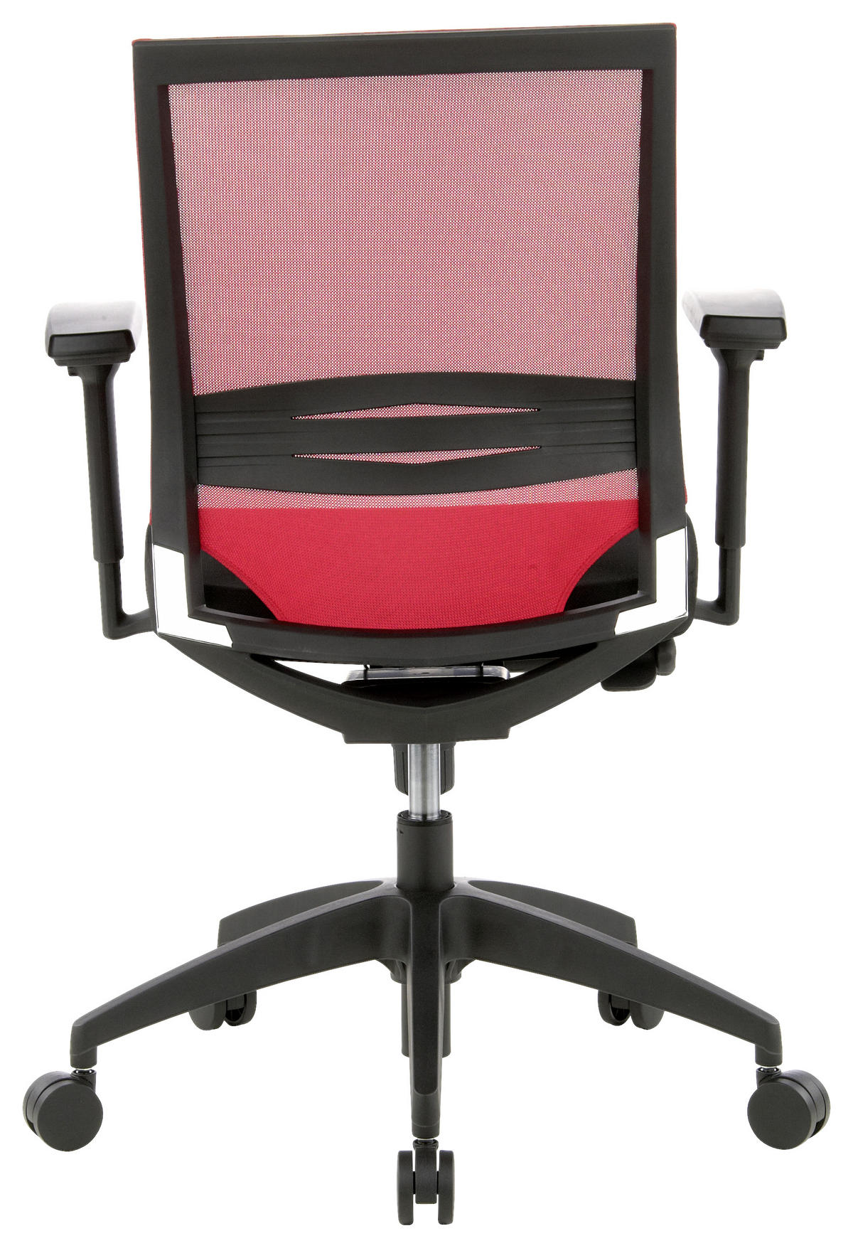 OTOČNÁ ŽIDLE, síťovina, plochá tkanina, červená, černá - černá/červená, Moderní, textil/plast (59/108/44cm) - MID.YOU