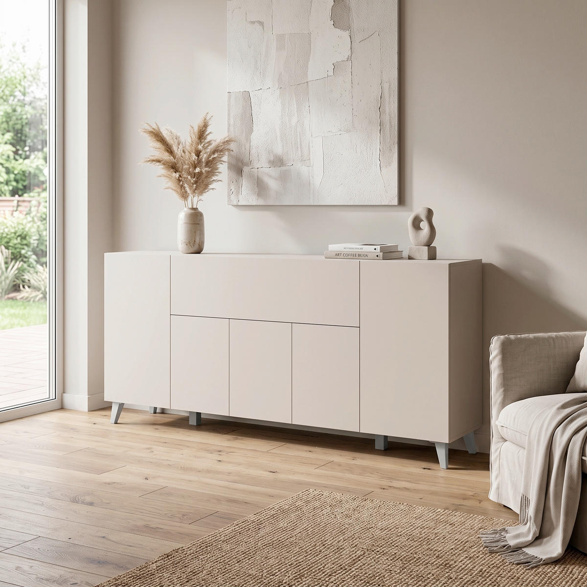 SIDEBOARD  180/76/37,5 cm  - Kaschmir/Beige, Design, Holzwerkstoff/Kunststoff (180/76/37,5cm) - P & B