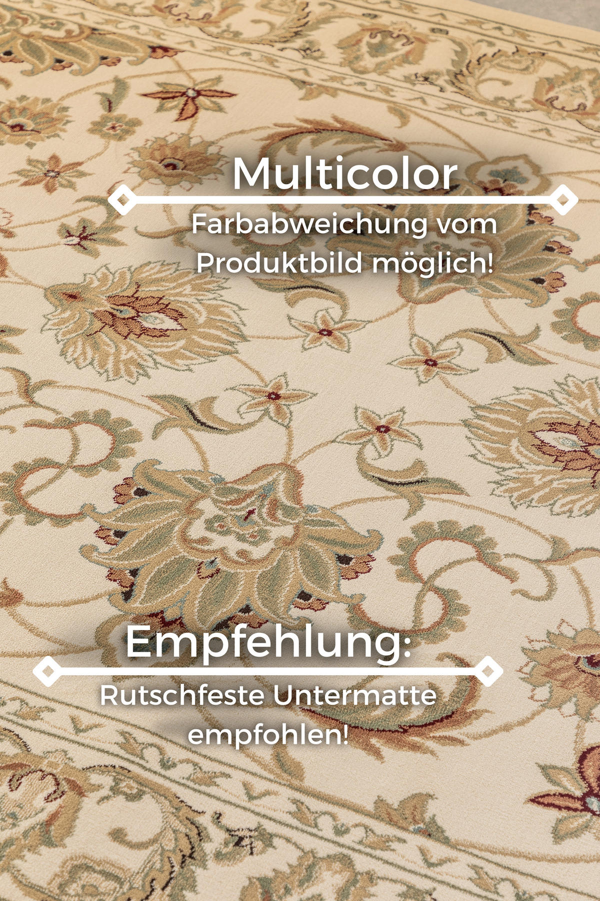 VINTAGE-TEPPICH 200/280 cm Herat Creme  - Creme, Basics, Kunststoff/Textil (200/280cm)