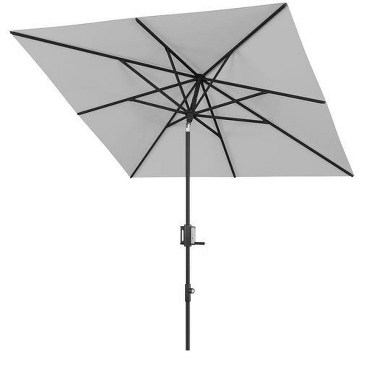 SONNENSCHIRM  240/224-257 cm  - Hellgrau/Schwarz, Basics, Textil/Metall (240/224-257cm) - KNIRPS