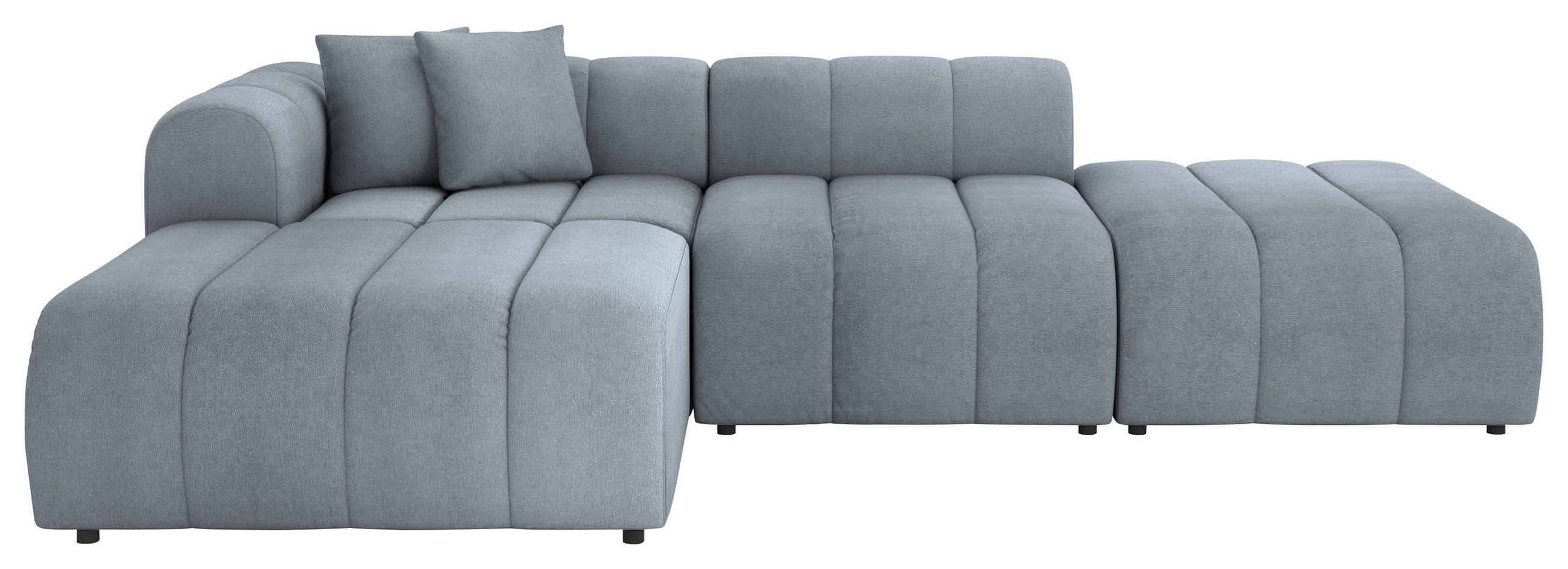 ECKSOFA Blau Webstoff Zierkissen  - Blau/Schwarz, LIFESTYLE, Kunststoff/Textil (178/289cm) - Milino
