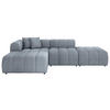 ECKSOFA Blau Webstoff Zierkissen  - Blau/Schwarz, LIFESTYLE, Kunststoff/Textil (178/289cm) - Milino