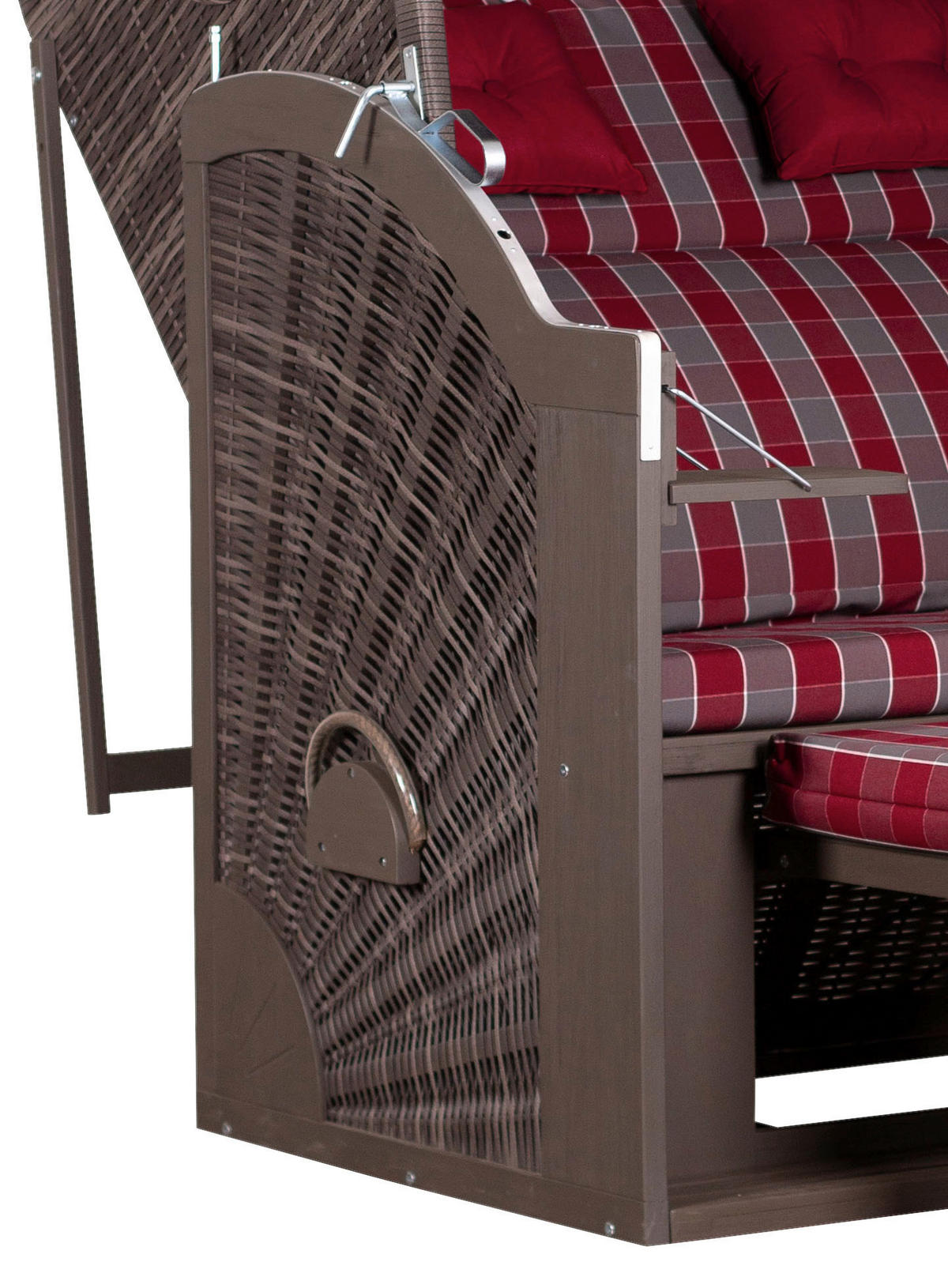 STRANDKORB - Rot/Grau, Basics, Holz/Textil (130/160/80cm)