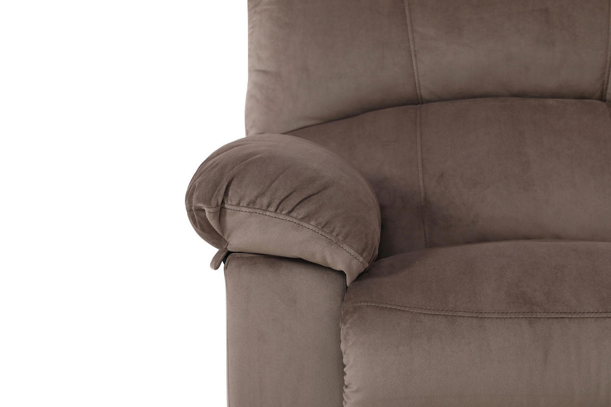 ECKSOFA Eckteil  Braun Samt  - Schwarz/Braun, KONVENTIONELL, Kunststoff/Textil (253/100/253cm) - P & B