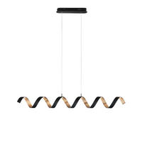 LED-HÄNGELEUCHTE 125/13,5/120 cm  - Goldfarben/Schwarz, Design, Kunststoff/Metall (125/13,5/120cm)