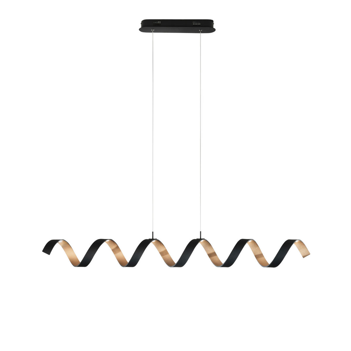 LED-HÄNGELEUCHTE 125/13,5/120 cm  - Goldfarben/Schwarz, Design, Kunststoff/Metall (125/13,5/120cm)