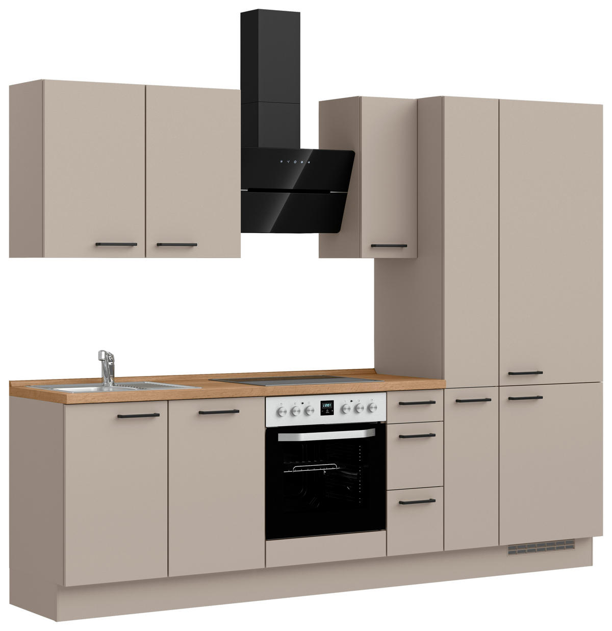 KÜCHENLEERBLOCK Easytouch 270 cm  in Eichefarben, Sandfarben  - Sandfarben/Eichefarben, MODERN, Holzwerkstoff/Metall (270cm) - Nobilia