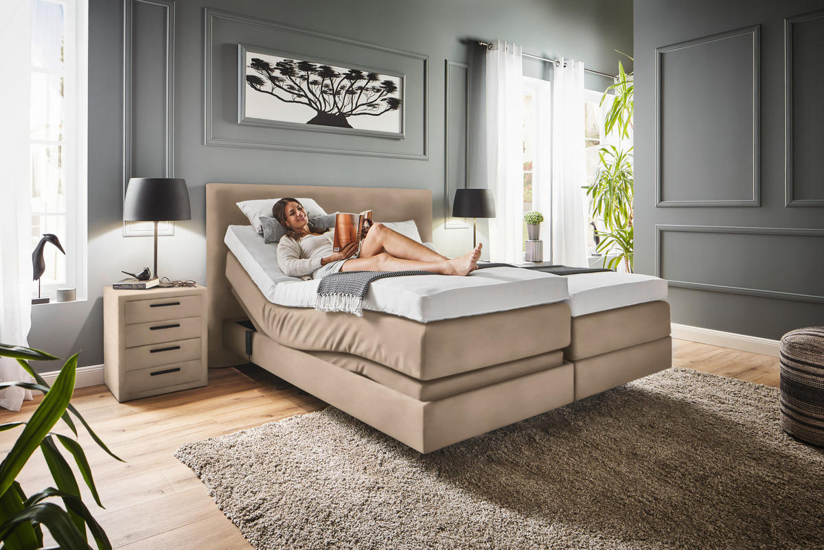 BOXSPRINGBETT 160/200 cm  in Beige  - Beige, Konventionell, Holz/Textil (160/200cm) - Dieter Knoll