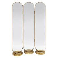 PARAVENT mit 3  Flügel - Goldfarben, Trend, Glas/Metall (106/166/31cm) - Kare-Design