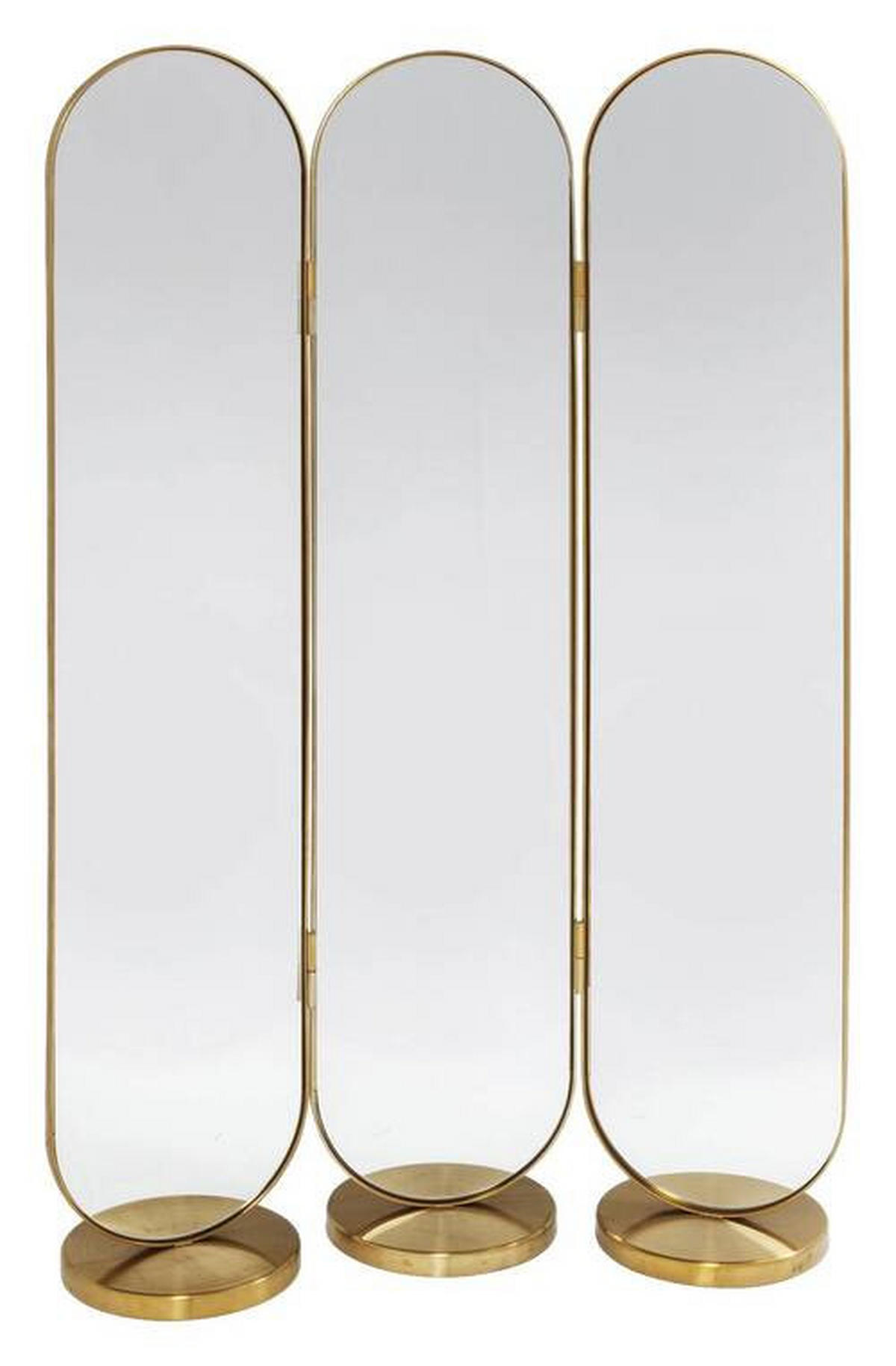 PARAVENT mit 3  Flügel - Goldfarben, Trend, Glas/Metall (106/166/31cm) - Kare-Design