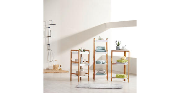 BADEZIMMERREGAL 38/80/38 cm  - Naturfarben/Weiß, KONVENTIONELL, Holz/Holzwerkstoff (38/80/38cm) - Xora