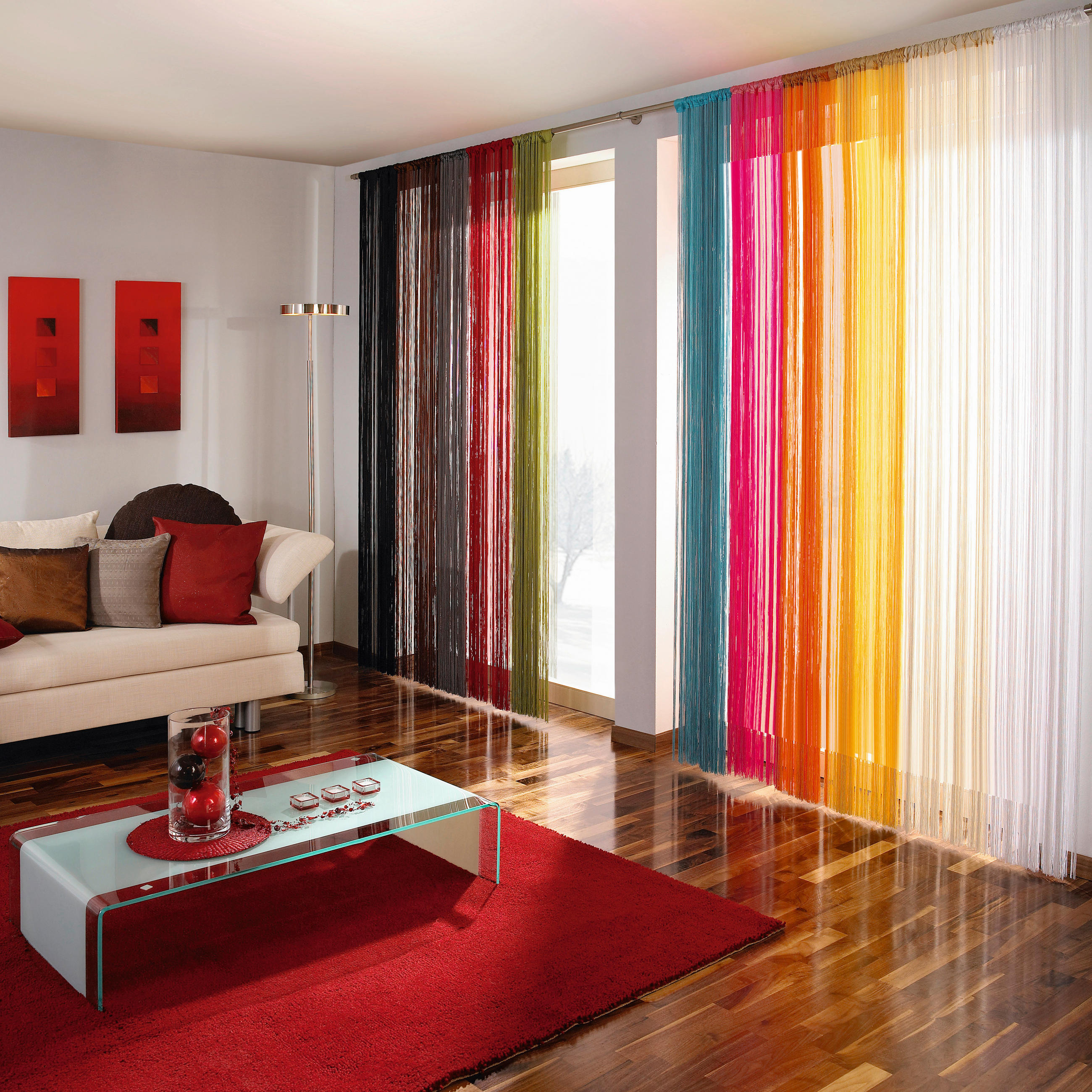 Fadenstore   2 Stück   90/245 cm   - Silberfarben, Basics, Textil (90/245cm) - Boxxx