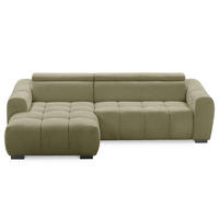 ECKSOFA  Webstoff Grün  - Schwarz/Grün, Design, Kunststoff/Textil (177/274cm) - Livetastic