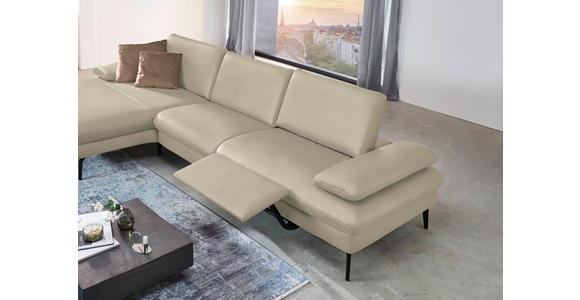 ECKSOFA in Echtleder Naturfarben  - Schwarz/Naturfarben, Design, Leder/Metall (157/325cm) - Dieter Knoll