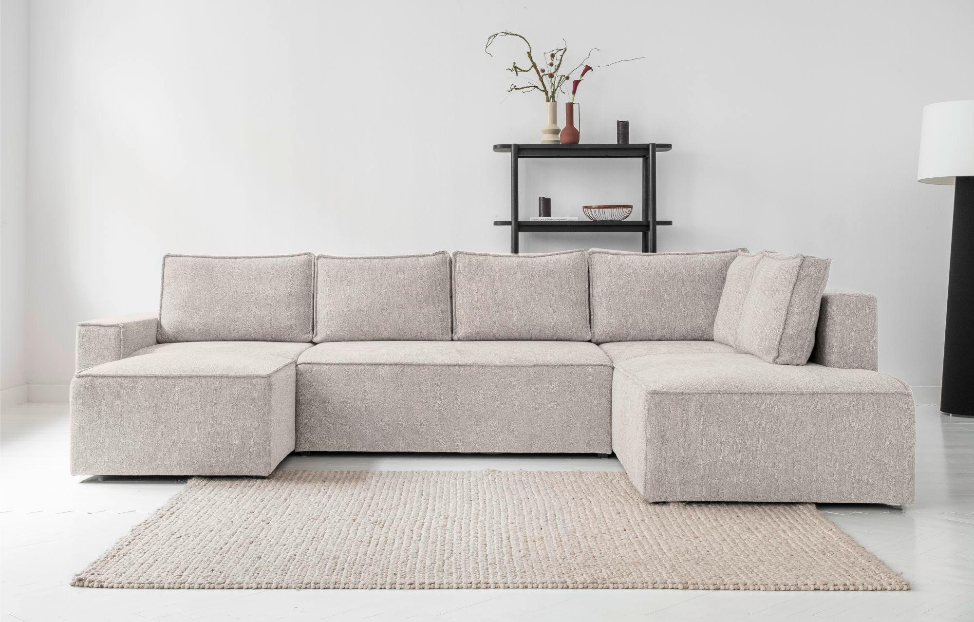 SOFFA i beige  - vit/beige, Design, textil/plast (156/322/194cm) - MID.YOU
