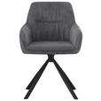 ARMLEHNSTUHL  Stoffauswahl, Sitzfläche 360° drehbar, inklusive Armlehnen Cord  - Dunkelgrau/Schwarz, Design, Textil/Metall (56/83/62cm) - Carryhome