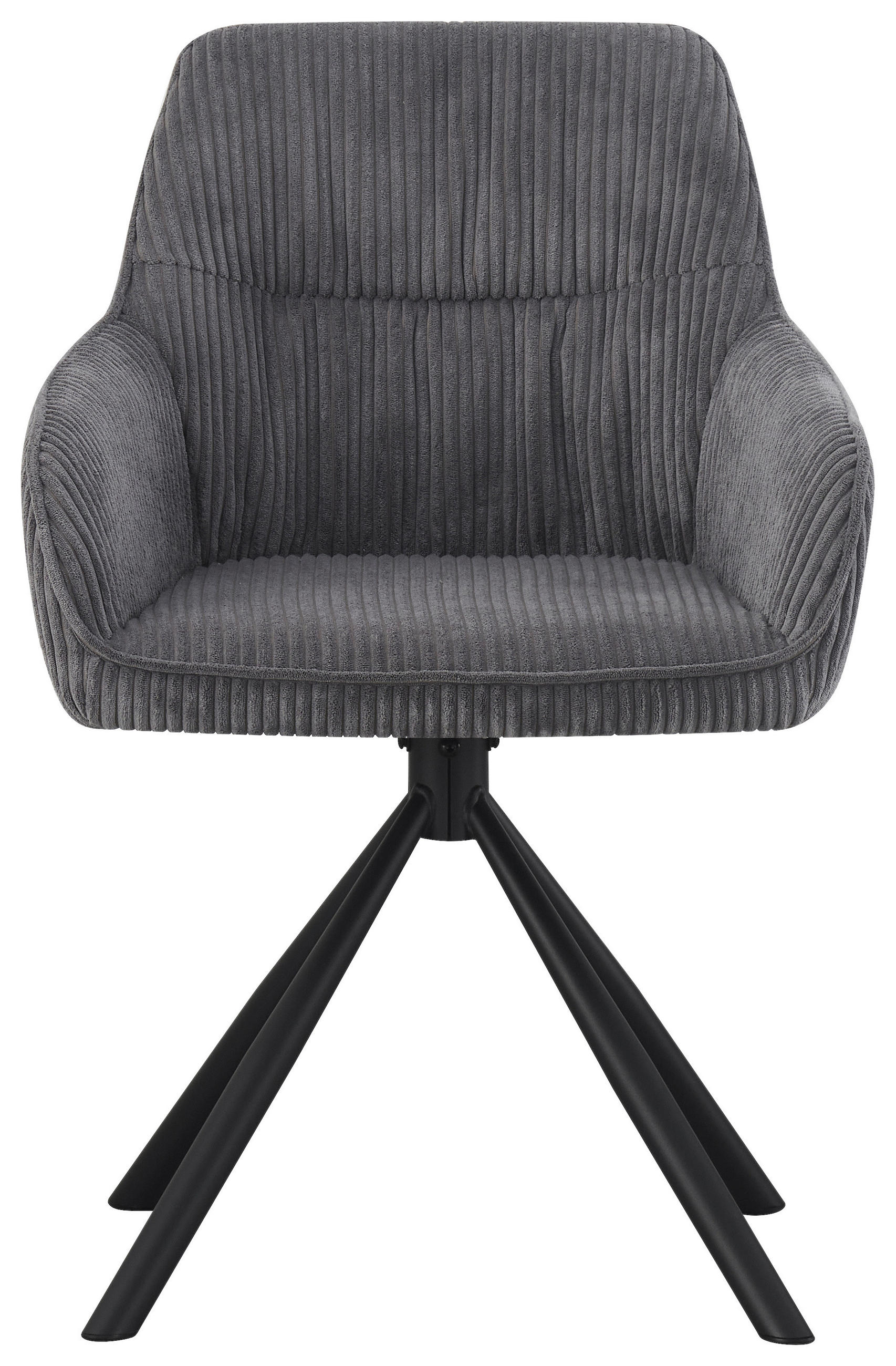 ARMLEHNSTUHL  in Eisen Cord  - Dunkelgrau/Schwarz, Design, Textil/Metall (56/83/62cm) - Carryhome