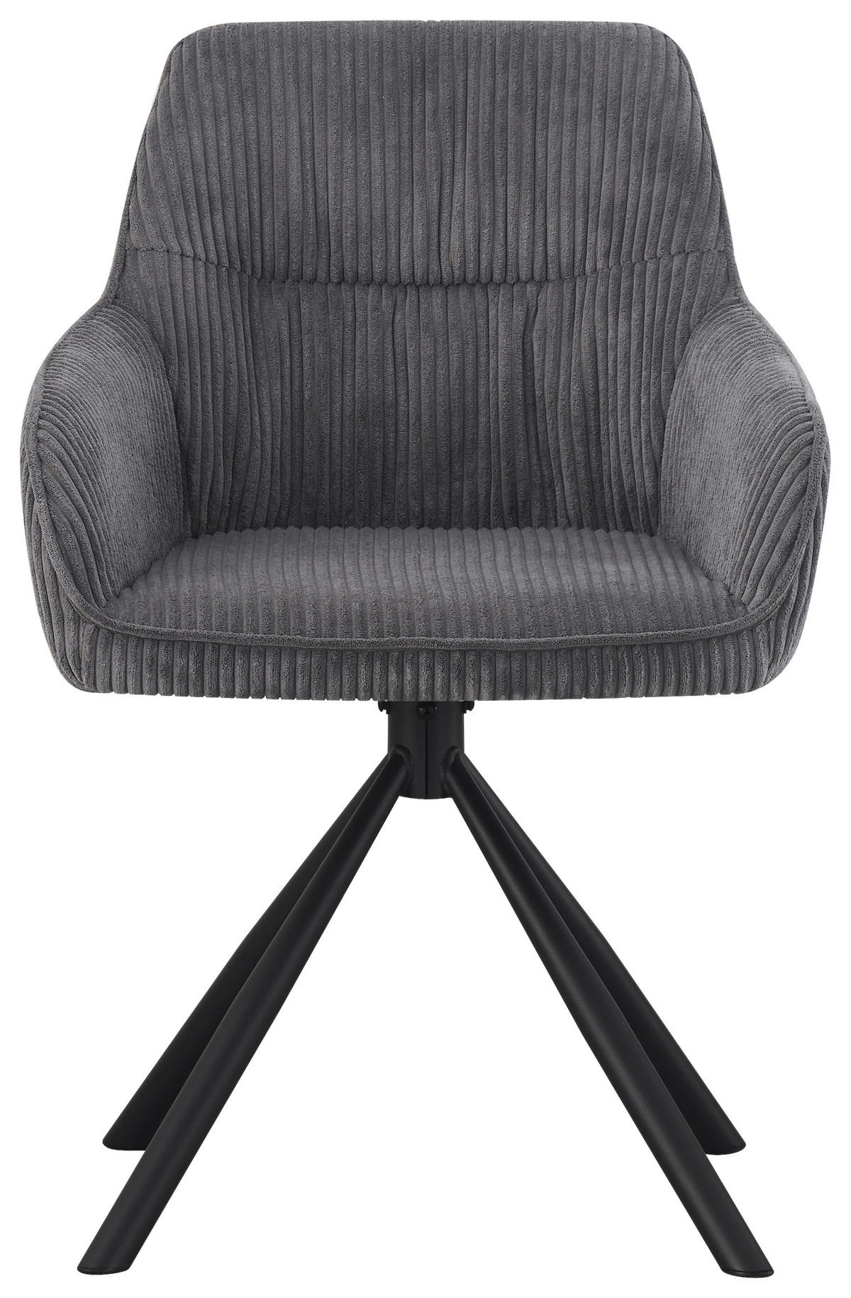 ARMLEHNSTUHL  in Eisen Cord  - Dunkelgrau/Schwarz, Design, Textil/Metall (56/83/62cm) - Carryhome