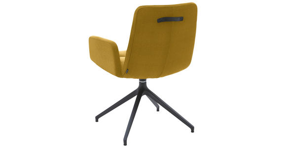ARMLEHNSTUHL  in Cord  - Gelb/Schwarz, Design, Textil/Metall (61/88/66cm) - Dieter Knoll