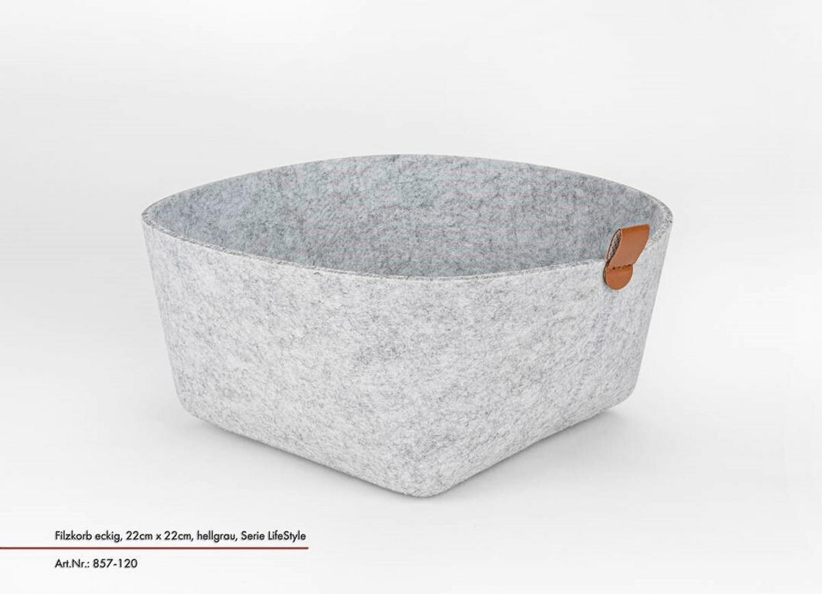 UNIVERSALKORB  - Hellgrau, Basics, Textil (22/22/12cm) - Justinus