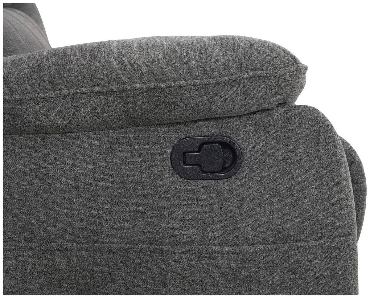 2-SITS SOFFA i textil grå  - svart/grå, Basics, textil/plast (153/101/90cm) - P & B