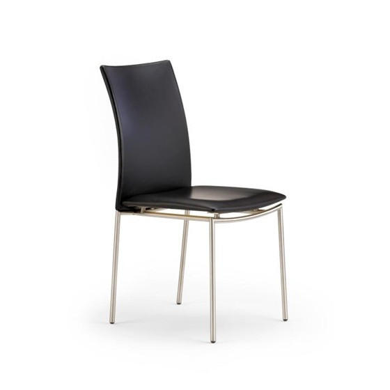 STOL  läderutbud, tygutbud  äkta läder  svart, stålfärgad  - stålfärgad/svart, Lifestyle, läder/trä (45/92/54cm) - Skovby