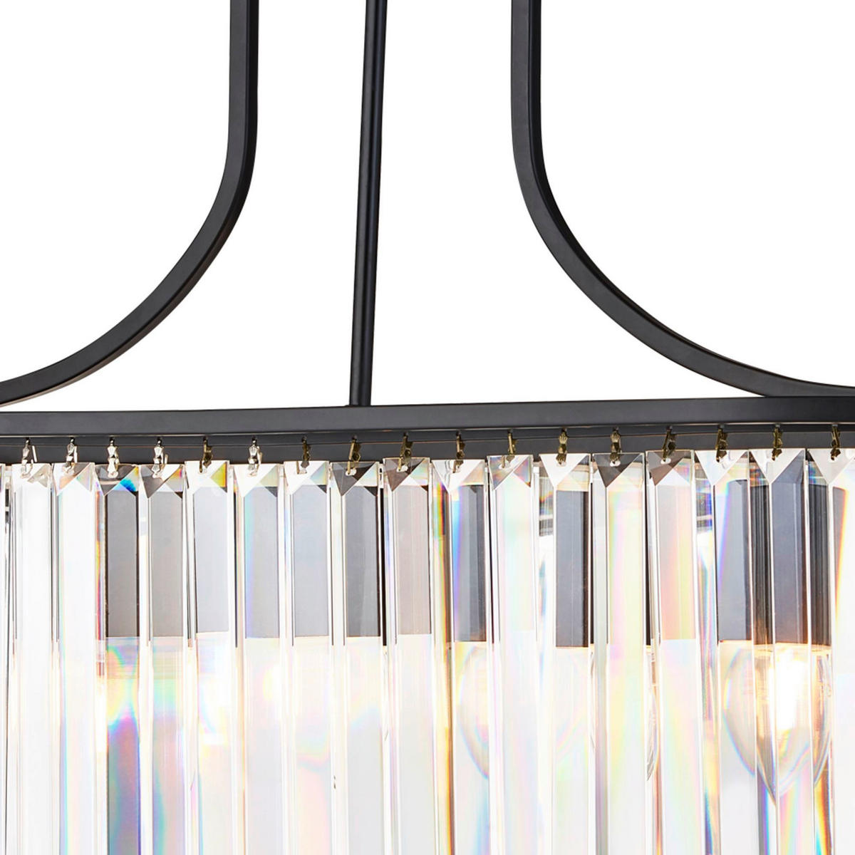 KRISTALL-HÄNGELEUCHTE 78/150/30 cm   - Schwarz, Design, Glas/Metall (78/150/30cm)