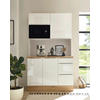 MINIKÖK 120/211/60 cm   i vit, vit högglans  - vit/aluminiumfärg, Lifestyle, trämaterial/plast (120/211/60cm) - Respekta