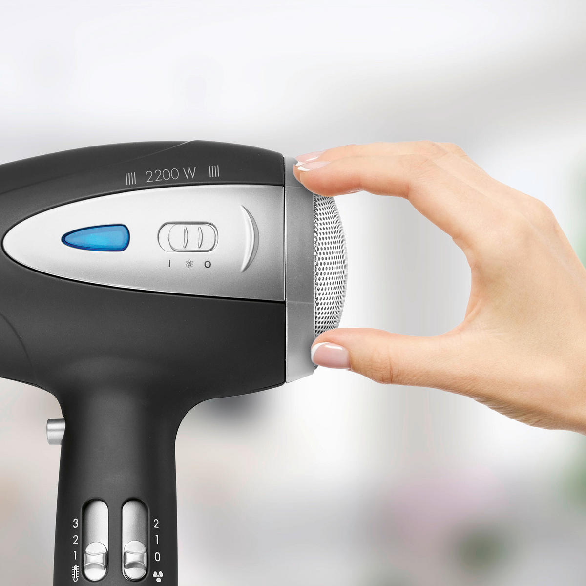 HAARTROCKNER  - Schwarz, Basics, Kunststoff (22/27/9,5cm) - Bomann