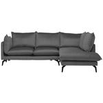 ECKSOFA in Samt Dunkelgrau  - Dunkelgrau/Schwarz, Design, Textil/Metall (241/200cm) - Carryhome