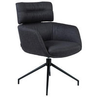 ARMLEHNSTUHL  Stoffauswahl, Sitzfläche 360° drehbar, automatische Rückholfunktion Webstoff  Schwarz  - Schwarz, Design, Textil/Metall (62/92/66cm) - Dieter Knoll