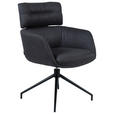 ARMLEHNSTUHL  Stoffauswahl, Sitzfläche 360° drehbar, automatische Rückholfunktion Webstoff  Schwarz  - Schwarz, Design, Textil/Metall (62/92/66cm) - Dieter Knoll