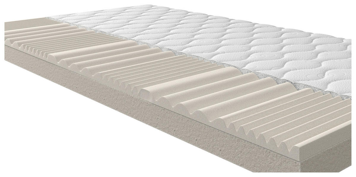 KOMFORTSCHAUMMATRATZE 80/200 cm Höhe ca. 12 cm 7 -Zonen - Weiß, Basics, Textil (80/200cm) - Xora