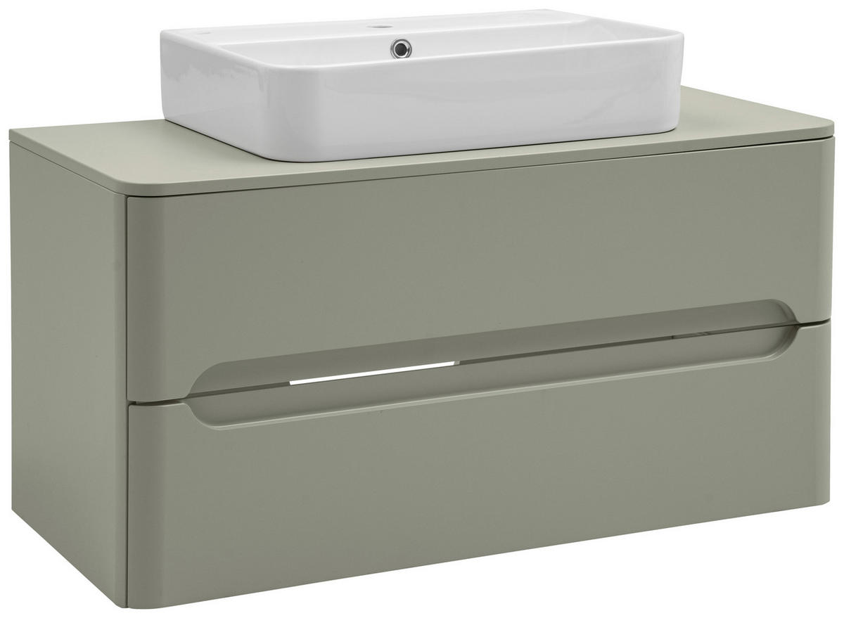 WASCHTISCHKOMBI 101 cm  - Schilfgrün/Weiß, KONVENTIONELL, Keramik/Holzwerkstoff (101cm) - Xora