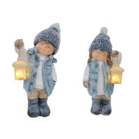 GYEREK DÍSZFIGURA - barna/kék, Lifestyle, műanyag (50cm) - X-Mas