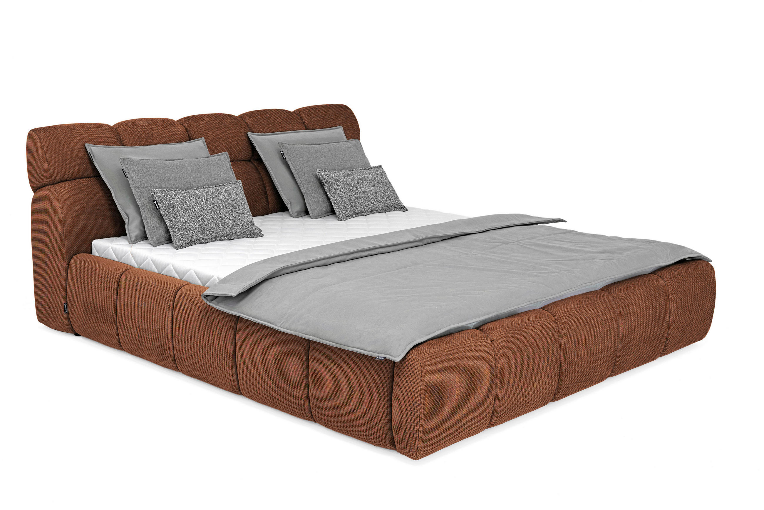 POLSTERBETT Lattenrost, Bettkasten 180/200 cm  in Terracotta  - Terracotta/Schwarz, Design, Holz/Kunststoff (180/200cm) - Esposa
