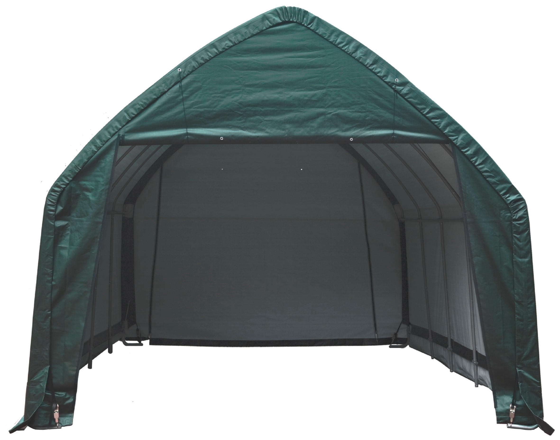 KLEINGARAGE 390/370/610 cm  - Grün, Basics, Kunststoff (390/370/610cm) - Ambia Garden