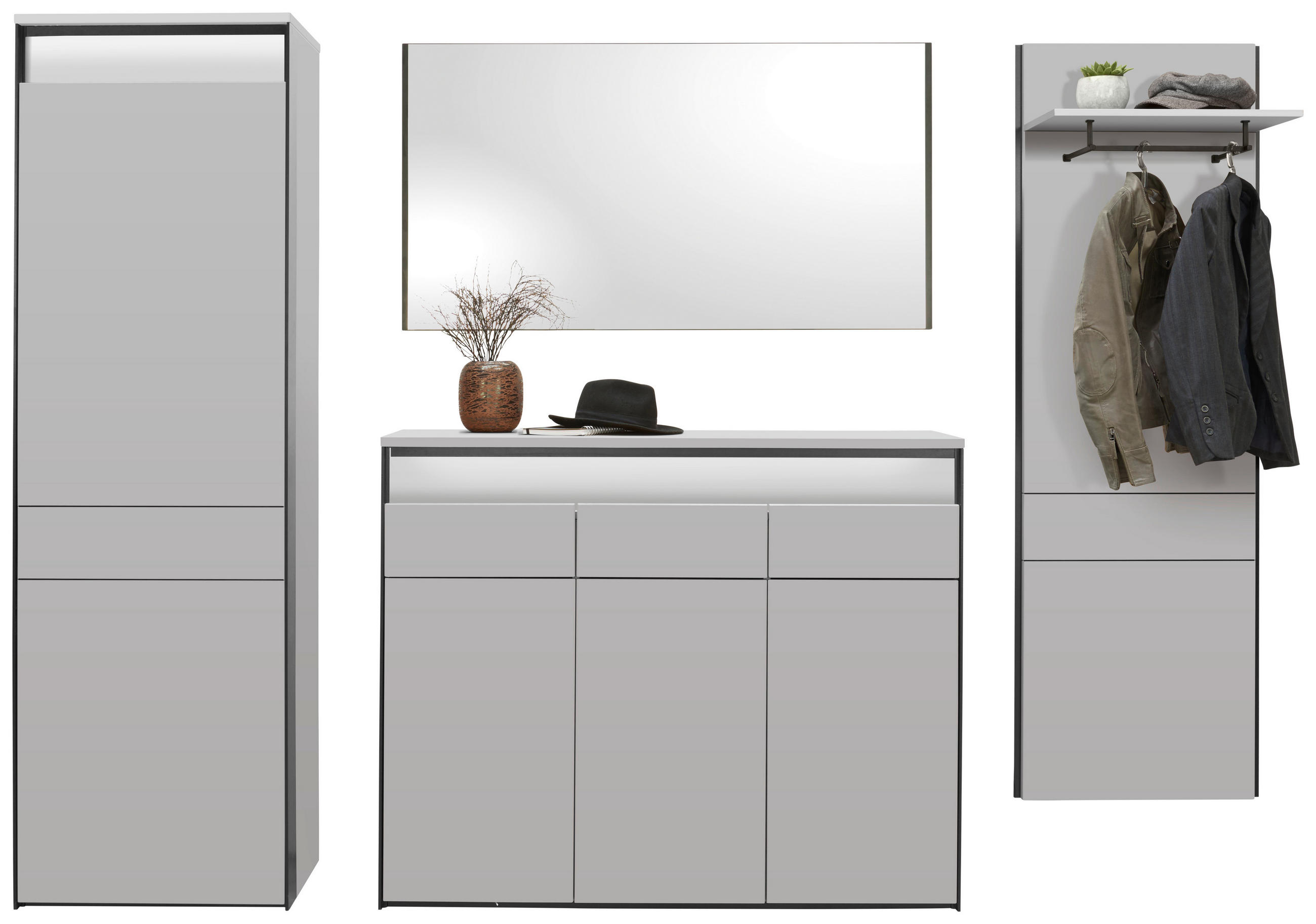 HALLM&Ouml;BEL 4 delar i 248/200/38 cm svart, beige 200/248/38 cm