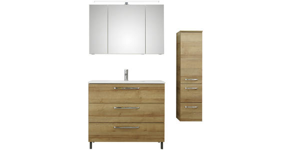 SPIEGELSCHRANK 105/70/16 cm  - Chromfarben/Eichefarben, KONVENTIONELL, Glas/Holzwerkstoff (105/70/16cm) - Xora