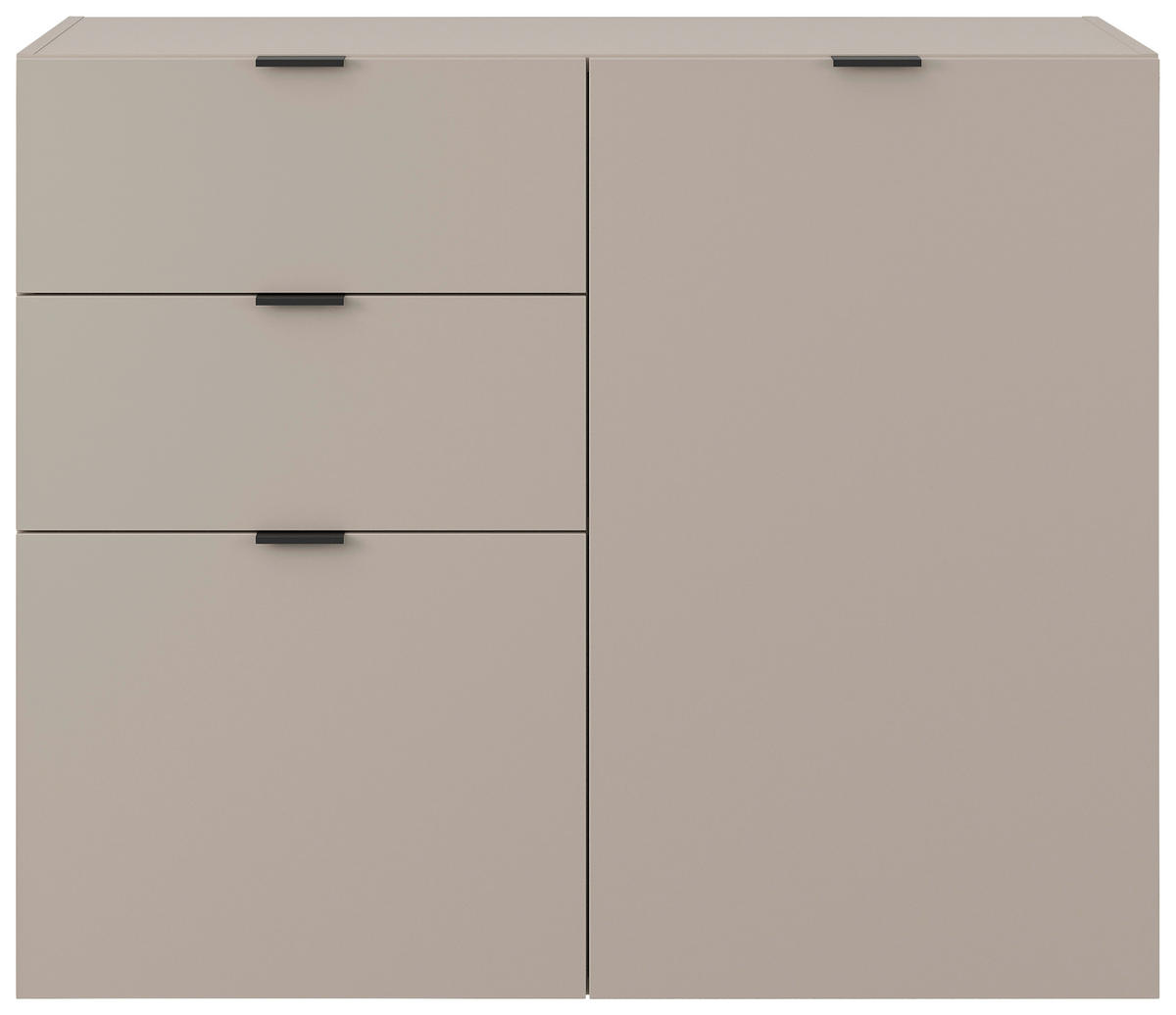 KOMMODE , 104,8/87,4/40,1 cm, 3 Schublade(n)  - Taupe/Schwarz, MODERN, Holzwerkstoff/Kunststoff (104,8/87,4/40,1cm) - Carryhome