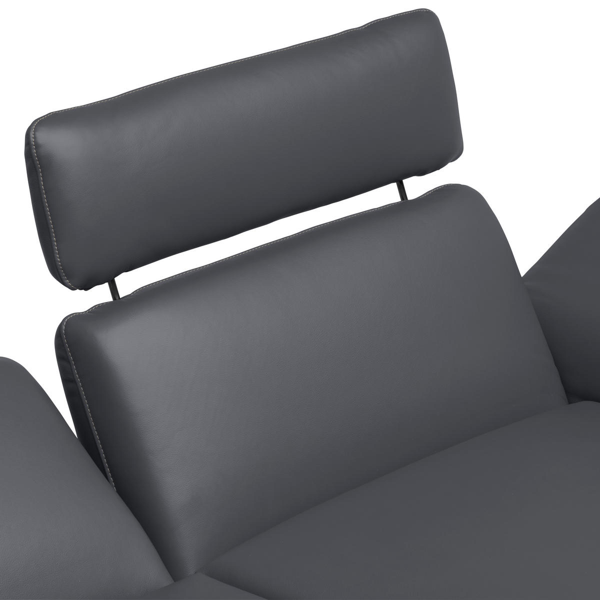ECKSOFA in Echtleder Dunkelgrau  239/150 cm  - Dunkelgrau/Beige, Design, Leder/Metall (239/150cm) - Koinor